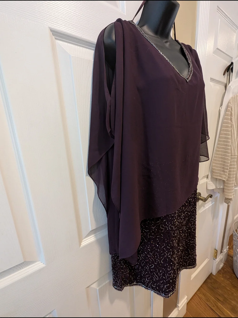 J Kara Plum Embellished Midi Dress - Picture 5 of 5
